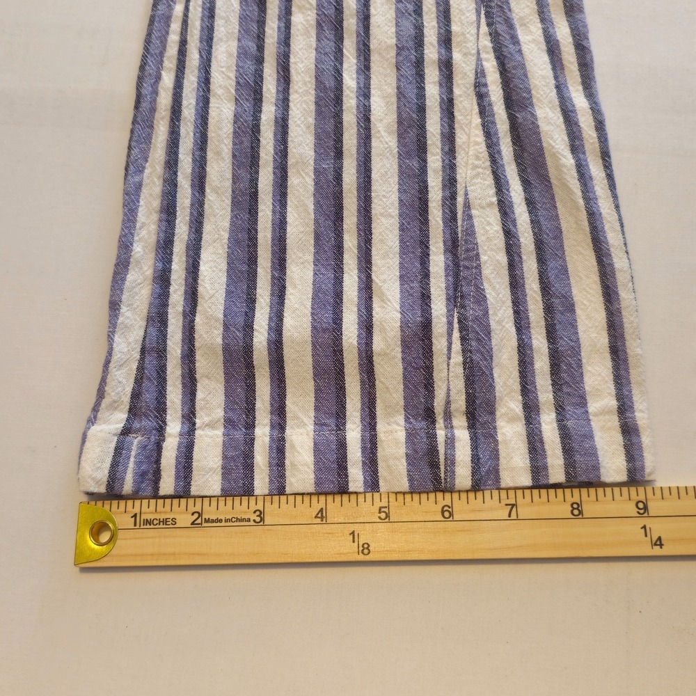 Roxy Oceanside Beach Pants Womens XS Blue White Striped Flared Leg Low Rise - Picture 11 of 12